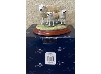 Border Fine Art Studio Texel Ewe & Lambs Figurine With Original Box