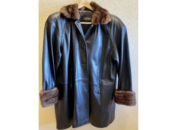 Chosen Leather And Faux Fur Collar And Cuff Ladies XL Dress Jacket