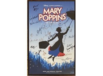 Disney And Cameron Mackintosh Mary Poppins The New Musical Cast Signed Poster In Frame