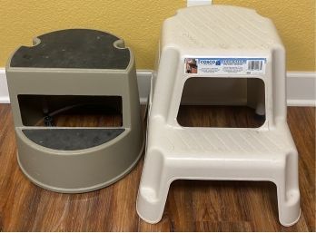 RubberMaid 13.5 Inch Rolling Step Stool And Costco 17 Inch Step Stool