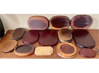 Assorted Solid Wood Bases For Figurines, Glass, And Art