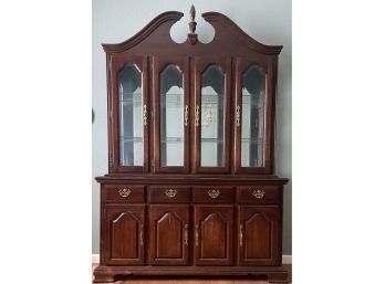 Queen Anne Style Kincaid Lighted Cherry Hutch