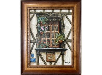 Viktor Shvaiko 458/950 Serigraph With Certificate Of Authenticity 'windows Of France Canv Deluxe'