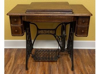 Antique Singer Sewing Machine Table (no Machine)