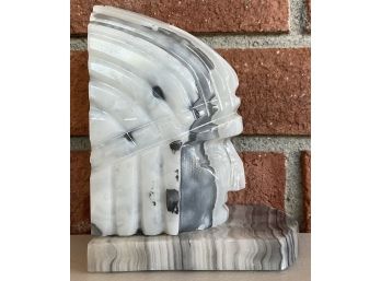 Carved Marble Head Bookend