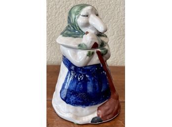 Vintage Pottery Witch Canister