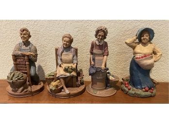 (4) Resin Figurines By Tom Clark - Aunt Jewel, Jacob, Leah, Apple Anne