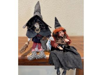 (2) Vintage Shelf Witches One Kentucky Crafted