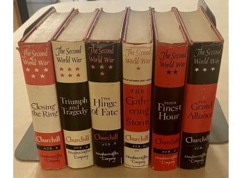 (6) The Second World War Hardback Books By Winston S. Churchill With Original Sleeves