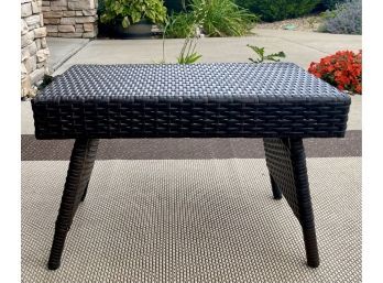 Black Outdoor Rattan Folding Table