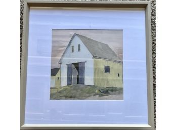 Framed Barn Pastel Print