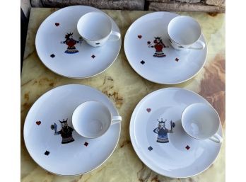 8-piece Nasco Card Suite Luncheon Set - (4) Cups (4) Plates