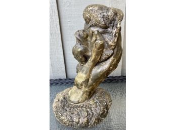 Molded Resin 'In His Hands' Man & Woman Sculpture