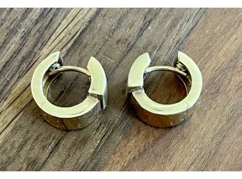 Vintage 585 14K Yellow Gold Hoop Earrings, 6 Grams