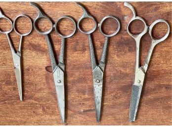 (3) Pairs Of Vintage Barber Scissors - Fromm Bros, C-mon, Economy Supply Co. LA