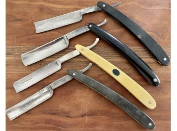 (4) Vintage Barber Straight Razors - Sheffield - H Boker Co W WM King On Blade   - Torrey - Ontario Cutlery