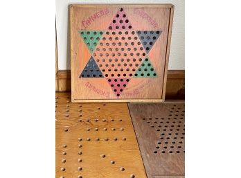 (3) Vintage Chinese Checkers Boards - The Original Star And (2) Hand Made