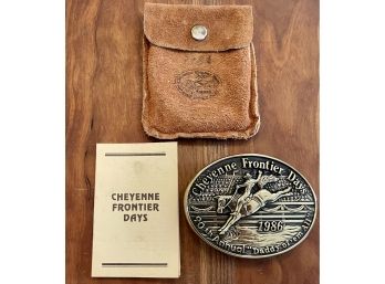 Cheyenne Frontier Days 1986 Heritage Mint Limited Edition Belt Buckle 90th Annual 'daddy Of Em All'