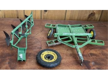 (2) Pieces Of Farm Seeders - John Deere, ERTL CO, And Extra Wheel (as Is)