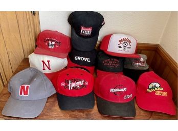 Collection Of Vintage Nebraska Hats - 1994, Nebraska Tire, 90's Team Decade, And More