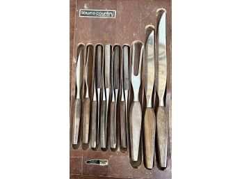 Town And Country By Washington Forge Mid Century Modern Fleetwood Handle Steak Knife Set In Box