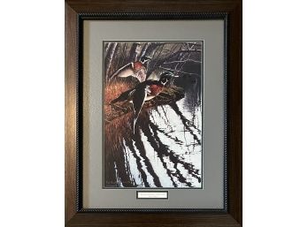 Shoreline Seclusion - Wood Ducks By Pat Pauley Signed Limited Edition Print 82/195 In Custom Frame