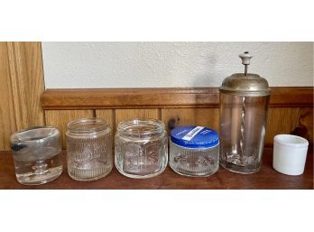 Barber Antique And Vintage Bottle And Jar Lot - Burma-shave, Barbasol, Colgate, Roberts Lighting Mixer, & More