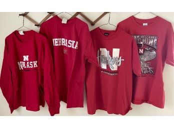 (4) Vintage Nebraska Corn Huskers T-shirts - OVB, Screen Stars, And Gildan