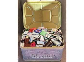 Wheat Heart Brand Bread Tin With Large Advertising Match Collection