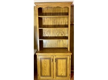 Vintage Oak And Veneer 2 Piece Cabinet And Book Case