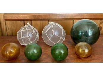 Collection Of Assorted Size Japanese Blown Glass Fishing Float Balls