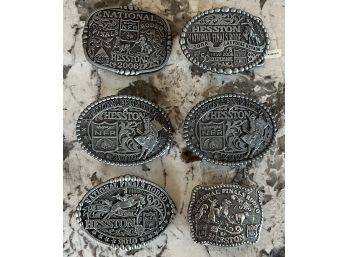 (6) Hesston National Finals Rodeo Youth Belt Buckles - 1985 - 2006 - 2008 - 2009 - 2010