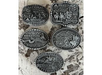 (5) Hesston National Finals Rodeo Belt Buckles - 2006 - 2007 - 2008 - 2009 - 2010