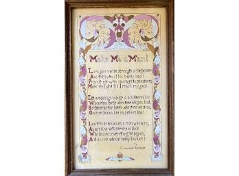 O. Lawrence Hawthorn Pen And Colored Ink Framed Poem By Sylvia Stiastny