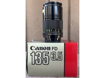 Canon FD 135mm F.3.5 Lens With Box