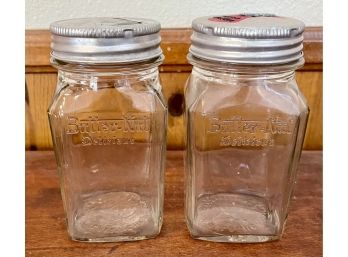 (2) Vintage Butter-Nut Glass Coffee Jars With Tin Lids And Glass Inserts