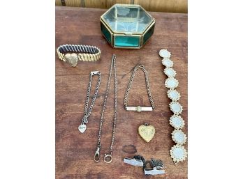 Collection Of Vintage And Antique Jewelry -gold Filled Bracelets, Sterling Silver, 10k Gold Filled Heart, More