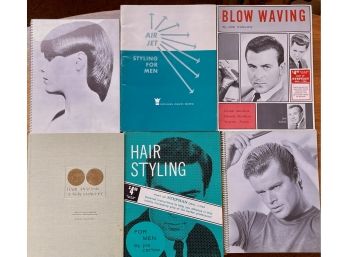 Collection Of Vintage Barber And Hair Books For Men - Blow Waving, Hair Analysist 1968, Hair Styling, And More