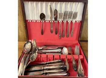 Collection Of Silver Plate Silverware-Rockford Fairoaks, W.m. Rogers, Flair, And More, W/tarnish Resist Chest