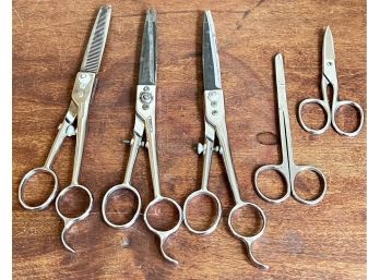 (3) Pairs Of Vintage Supercut 22 Detroit Barber Scissors