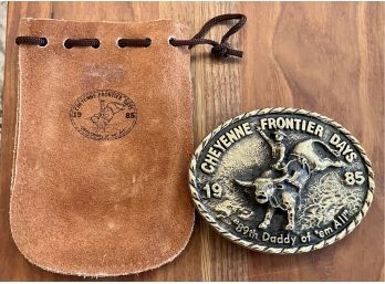 Vintage 1985 Cheyenne Frontier Days Heritage Mint Limited Edition Belt Buckle 89th 'daddy Of Em All'