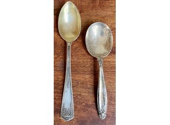 (2) Antique Sterling Silver Spoons 32.6 Grams