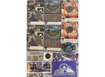 Collection Of Colorado Rockies Baseball First Season 1993 Coins, Siskiyou Belt Buckle - Pendants & More