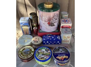 Collection Of Assorted Metal Tins - Bailey's, Southern Comfort, Cracker Jack,  And More