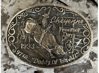 Cheyenne Frontier Days 1993 97th 'daddy Of 'em ALL' Brass Belt Buckle