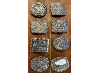 Hesston National Finals Rodeo Belt Buckle Collection Of 8 Vintage 1984 - 85 - 86 - 87 - 88 - 89 Youth NIP