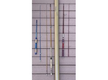 (3) Fishing Rods With Cabela's Case - Berkley 6.5ft, Garcia 5.5ft, And Gladding South Bend 8.5ft