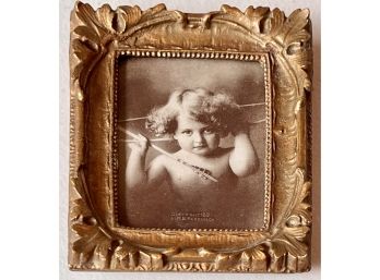 Original Antique 'cupid Awake' Copyright 1897 By M.b. Parkinson In Original Wood Leaf Frame