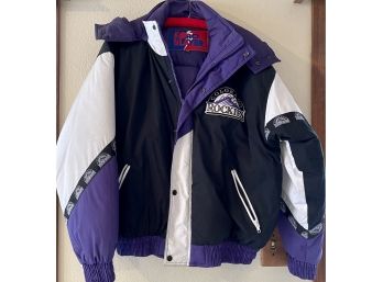 Vintage Pro Player XL Colorado Rockies Winter Coat With Hood