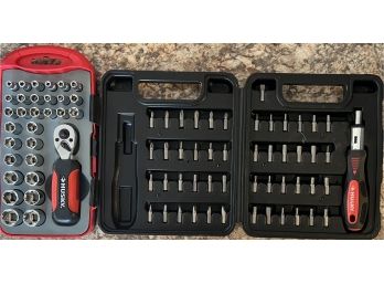 Husky 31-piece Dual-sided Stubby Socket Set And Ratcheting Screw Driver With Bits